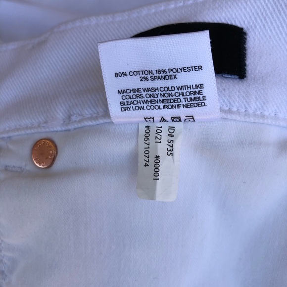 Express Style 06710774 High Waisted White Ripped Straight Raw Hem Ankle Jeans 10 - Picture 9 of 16